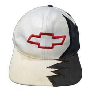 Kati Chevrolet Logo Shark Tooth Baseball Cap White Black One Size Hat Vintage
